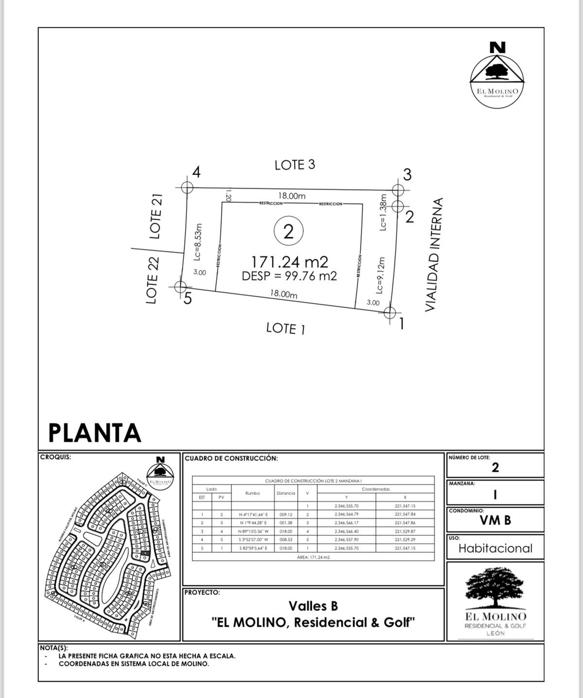 Terreno en venta en El Molino Residencial y Golf — foto 1