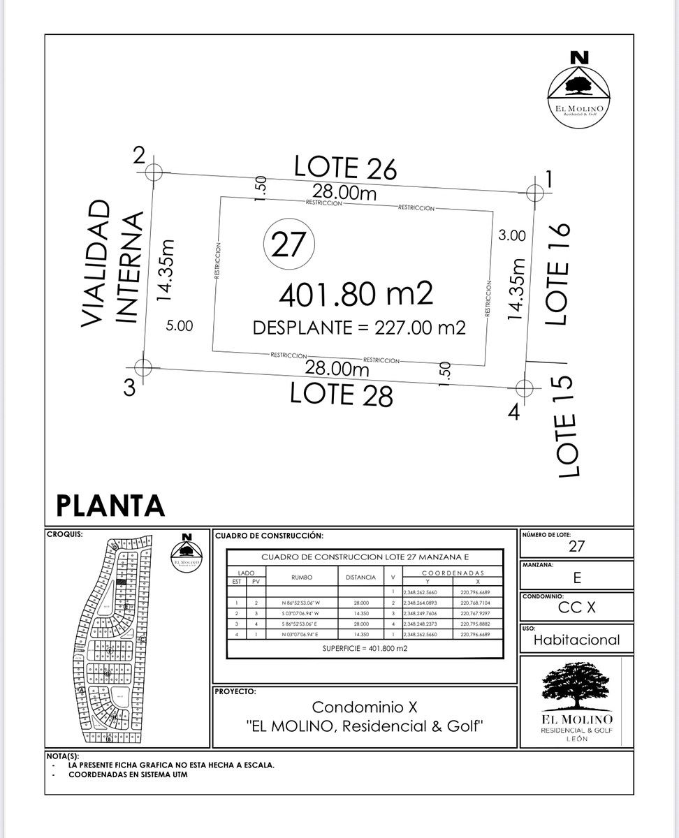 Terreno en venta en El Molino Residencial y Golf — foto 1