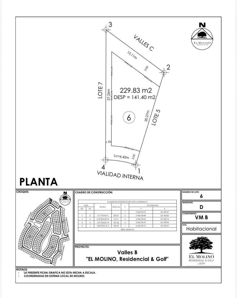 Terreno en venta en El Molino Residencial y Golf — foto 1
